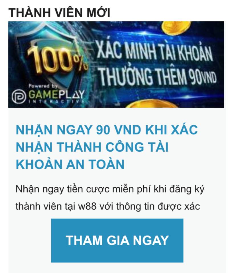 Tặng 90.000 VNĐ sau khi xác minh tài khoản