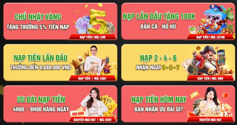 Ưu đãi nạp tiền và vòng quay không giới hạn